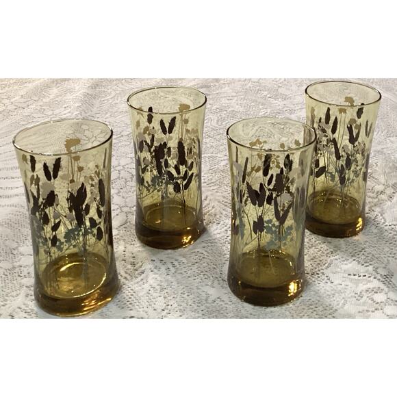 Set Of 4 Vintage Federal Interlude Highball Hourglass Drinking Glasses 12 Ounces - Picture 7 of 9